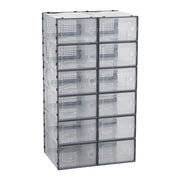 12PCS Stackable Shoe Box Clear Footwear Case Foldable Sneaker Storage Organiser