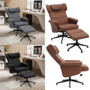 Swivel Recliner Chair Office Ergonomic Adjustable Reclining Chairs & Footrest UK
