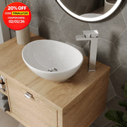 Countertop Basin Sink Bathroom Vanity Wash Oval Curved White Modern 410x330mm