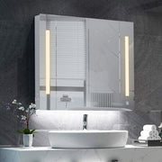 Bathroom Cabinet Mirror LED Touch Shelves Storage Wall Mounted Makeup Washroom