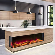 Electric Fireplace 12 Fire Flame Insert LED Panoramic Living Room Media Heater