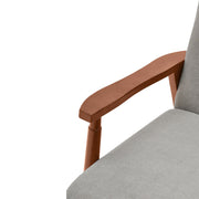 Mid-Century Solid Wooden Frame Armchair Tub Sofa Button Upholstered Accent Chair