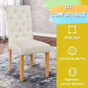 Parson Accent Diner Chairs Dining Room Chairs Set of 2 w/Padded Seat-Beige