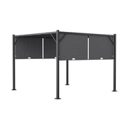 Steel Pergola Adjustable Gazebo Garden Sun Shade Canopy Outdoor Shelter