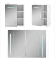 Bathroom Cabinet Mirror LED Touch Shelves Storage Wall Mounted Makeup Washroom