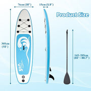 10ft Inflatable Paddle Board SUP Surfboard Stand Up Water Float w/ Accessories