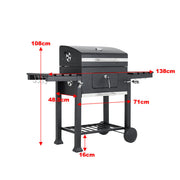 BBQ Smoker Charcoal Barbecue Grill Portable Outdoor Garden Grill with Wheels