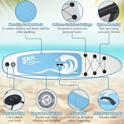 10ft Inflatable Paddle Board SUP Surfboard Stand Up Water Float w/ Accessories