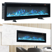 2023 New Electric LED Fireplace Wall Mounted Inset Into Fire 9/12 Colour 40-72in
