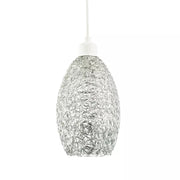Industrial and Contemporary Twisted Wire Mesh Metal Light Shade in Shiny Silver