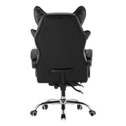 Racing Gaming Chair w/ Arm, Faux Leather Gamer Recliner Home Office, Black Pink