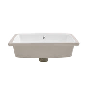 Undermount Bathroom Sinks White Ceramic Single Bowl Inset Basin Waste Kits 500mm