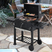 BBQ Smoker Charcoal Barbecue Grill Portable Outdoor Garden Grill with Wheels