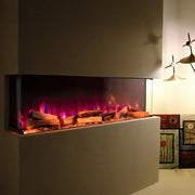 Electric Fireplace 12 Fire Flame Insert LED Panoramic Living Room Media Heater