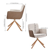 360° Swivel Corduroy Armchair Padded Bedroom Office Desk Chair PU Leather Finish