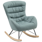 Rocking Chair Wing Back Tub Armchair Fabric Cushiony Seat Rocker Sofa