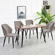 2x Dining Chair PU High backrest Metal Legs Kitchen Home Restaurant Office Room