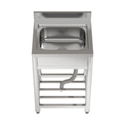 Stainless Steel Kitchen Sink Catering Single Bowl W/ Storage Shelf Drainer Units