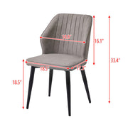 2x Dining Chair PU High backrest Metal Legs Kitchen Home Restaurant Office Room