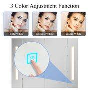 Bathroom Cabinet Mirror LED Touch Shelves Storage Wall Mounted Makeup Washroom