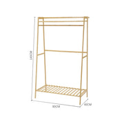 Bamboo Wooden Clothes Rail Hat Rack Open Wardrobe Garment Hanging Display Stand