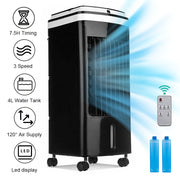 Black Air Cooler Fan Ice Cooling Fan Air Conditioner LED Display Remote Timer UK