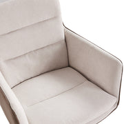 360° Swivel Corduroy Armchair Padded Bedroom Office Desk Chair PU Leather Finish