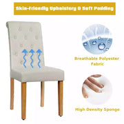 Parson Accent Diner Chairs Dining Room Chairs Set of 2 w/Padded Seat-Beige