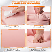 Racing Gaming Chair w/ Arm, Faux Leather Gamer Recliner Home Office, Black Pink