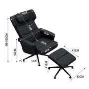 Swivel Recliner Chair Office Ergonomic Adjustable Reclining Chairs & Footrest UK