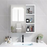 Bathroom Cabinet Mirror LED Touch Shelves Storage Wall Mounted Makeup Washroom
