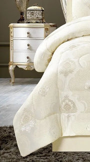 3 Pcs Bedspread Jacquard Quilted Heavy Comforter Bedding Set Bed Throw & Pillows