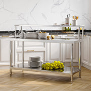 Commercial Catering Work Top Table Stainless Steel Bench Kitchen Food Storage