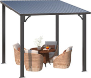 Aluminium Lean to Gazebo Outdoor Metal Harodtop Wall-Mounted Heavy Duty Pergolas