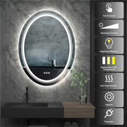Oversized Bathroom Mirror LED Lighted Wall Mirror with Demister Exclusive Design