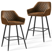 1/2/4X Breakfast Bar Stools Velvet Padded Bar Chairs Seat Kitchen Pub Stool UK