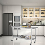 Commercial Catering Work Top Table Stainless Steel Bench Kitchen Food Storage
