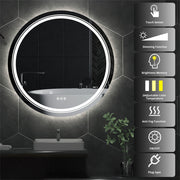 Oversized Bathroom Mirror LED Lighted Wall Mirror with Demister Exclusive Design