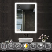 Illuminated Bathroom Mirror With LED light Bluetooth Shaver Socket Demister