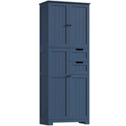 Kitchen Pantry Cabinet Tall Storage 4 Door 2 Drawer Shelves Organizer White Unit