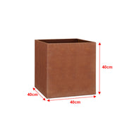 Corten Steel Rectangle Cube Planter Garden Plants Pot In/Outdoor Trough Tub Box