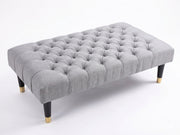 100cm Long Chesterfield Footstool Plush Velvet Ottoman Cushioned Coffee Table