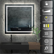 Oversized Bathroom Mirror LED Lighted Wall Mirror with Demister Exclusive Design