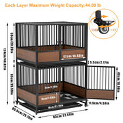 Movable Metal Tube Cat Cage Stackable Crate Kennel Indoor for Cat Boarding Shops