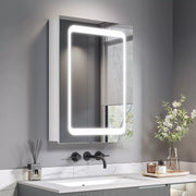 LED Bathroom Mirror Cabinet with Shaver Socket Demister Sensor Lights Vertically