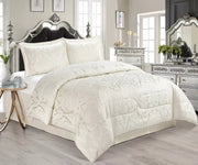 3 Pcs Bedspread Jacquard Quilted Heavy Comforter Bedding Set Bed Throw & Pillows