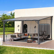 3 x 3m Wall Mounted Pergola Outdoor Aluminium Gazebo Patio Lean to Awning Deck