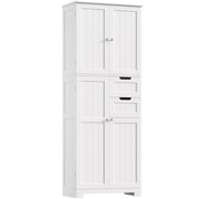 Kitchen Pantry Cabinet Tall Storage 4 Door 2 Drawer Shelves Organizer White Unit