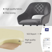 Set of 2 Bar Stools Velvet/PU Metal Legs Breakfast Stools Armrest Padded Chairs