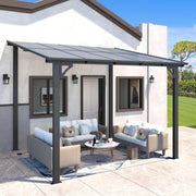 3 x 3m Wall Mounted Pergola Outdoor Aluminium Gazebo Patio Lean to Awning Deck
